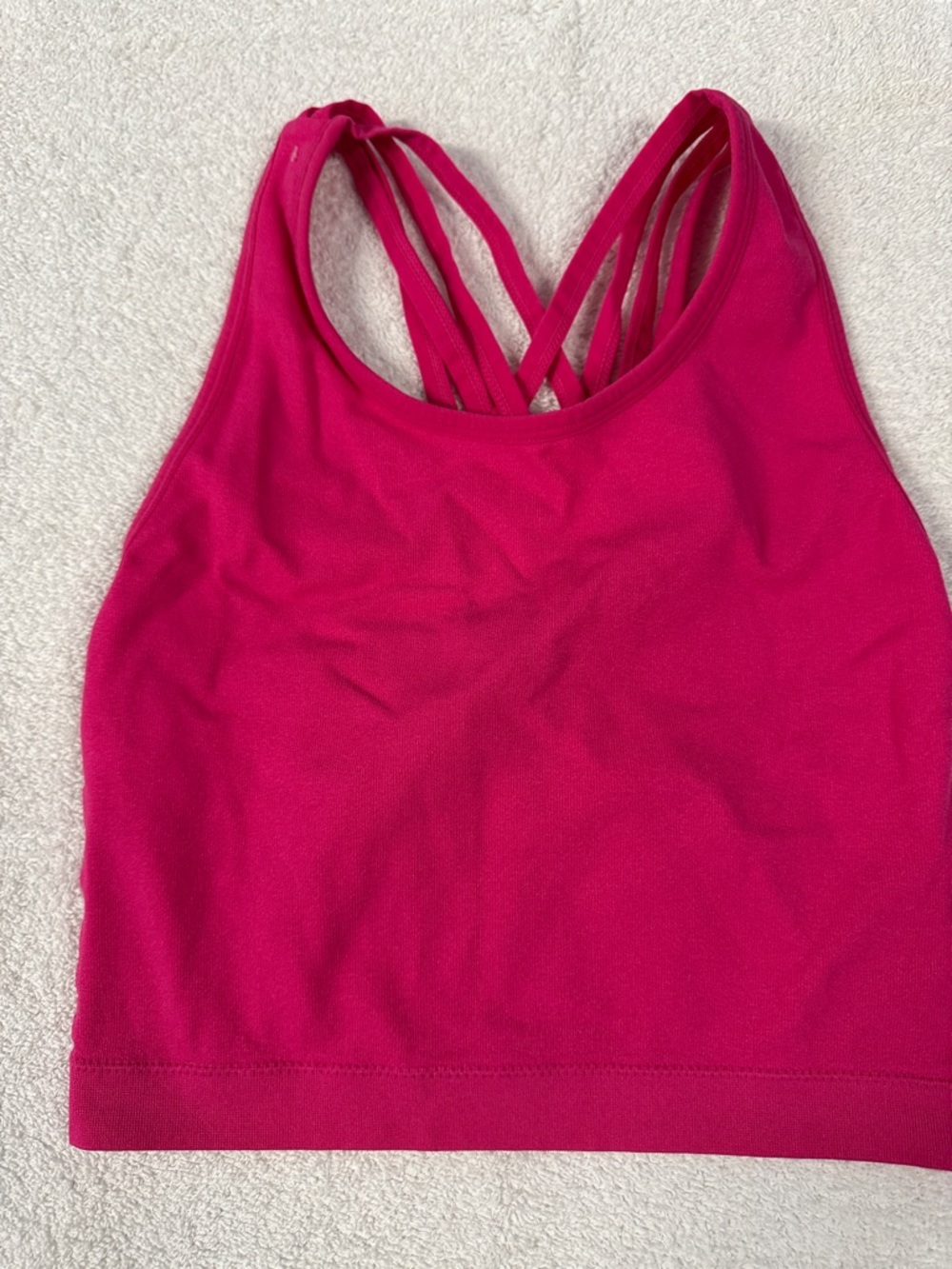 High-Neck Strappy Sports Bralette in Fuchsia
